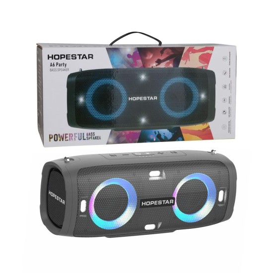 HOPESTAR PORTABLE BLUETOOTH SPEAKER A6 PARTY TWS/HANDS-FREE/U DISK/TF/AUX WATER-RESISTANT 30W GRAY